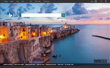 bing home screen